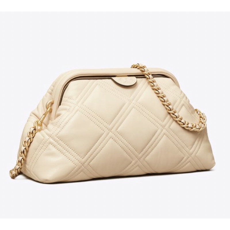 TORY BURCH FLEMING SOFT FRAME CROSSBODY NEW CREAM