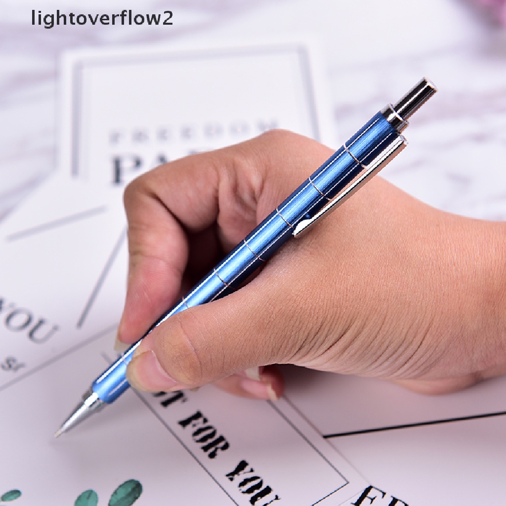 (lightoverflow2) Pensil Mekanik Otomatis 0.5mm Bahan Metal Untuk Menulis / Menggambar