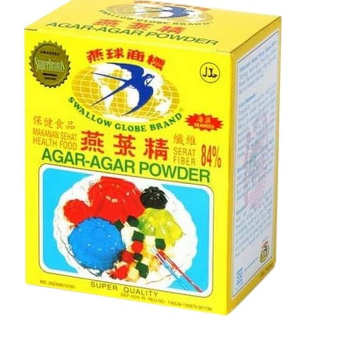 

MALL Agar Agar Swallow Globe Plain Putih 12 x 7g ( 1 box isi 12 sachet ) 