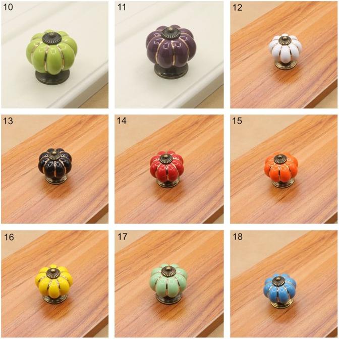 Handle / Tarikan Pintu / Laci / Lemari Bentuk Labu Bahan Keramik