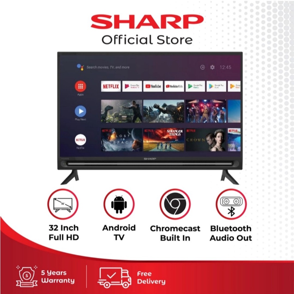 Jual SHARP C32BG1i Smart Android TV LED 32 Inch HD Ready Bluetooth WiFi