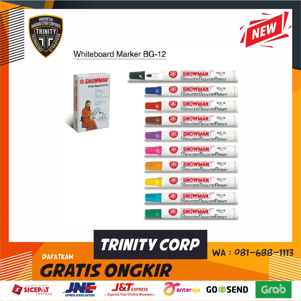 

Spidol Snowman Whiteboard Boardmaker BG-12 Per Pcs