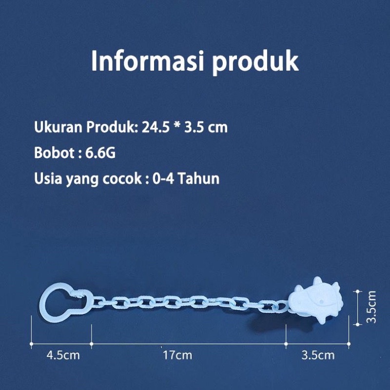 Tali empeng bayi/KLIP RANTAI PENJEPIT DOT BAYI/Rantai empeng bayi/Klip Rantai Penjepit Dot Bayi