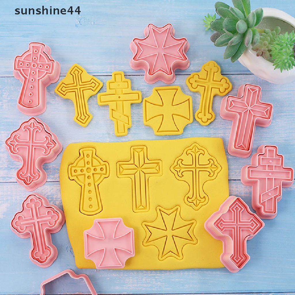 Sunshine 8PCS / Set Cetakan Biskuit / Cookies Bentuk Kartun 3D Bahan Plastik