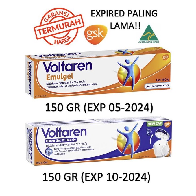 [ varostore90 ] Voltaren Emulgel Osteo Gel 12 Hourly 150 gr Australia Krim Nyeri Otot