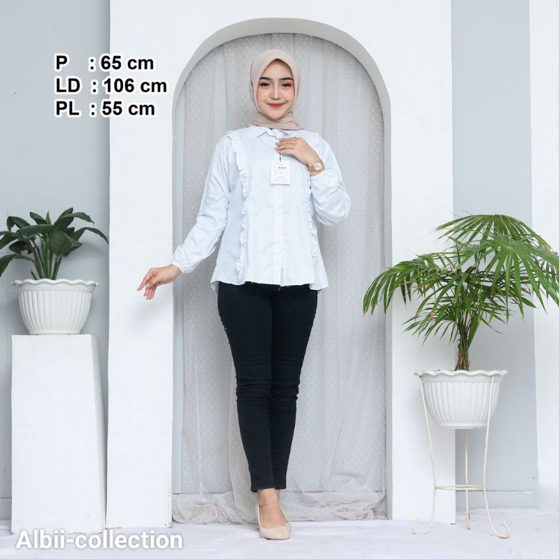 Baju Atasan Wanita//Blouse Hitam Putih Polos