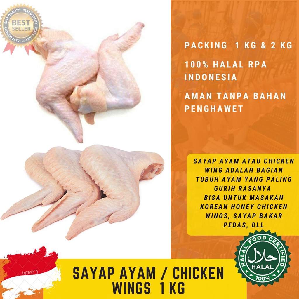 

Sayap Ayam / Chicken Wings 1 Kg