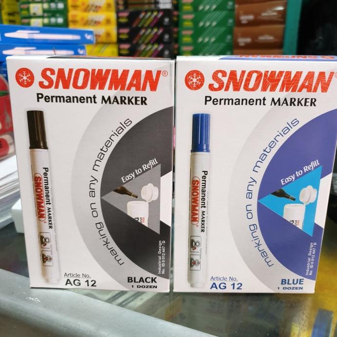 

[COD] Spidol Permanent Marker AG-12 Snowman MURAH Kode 1032