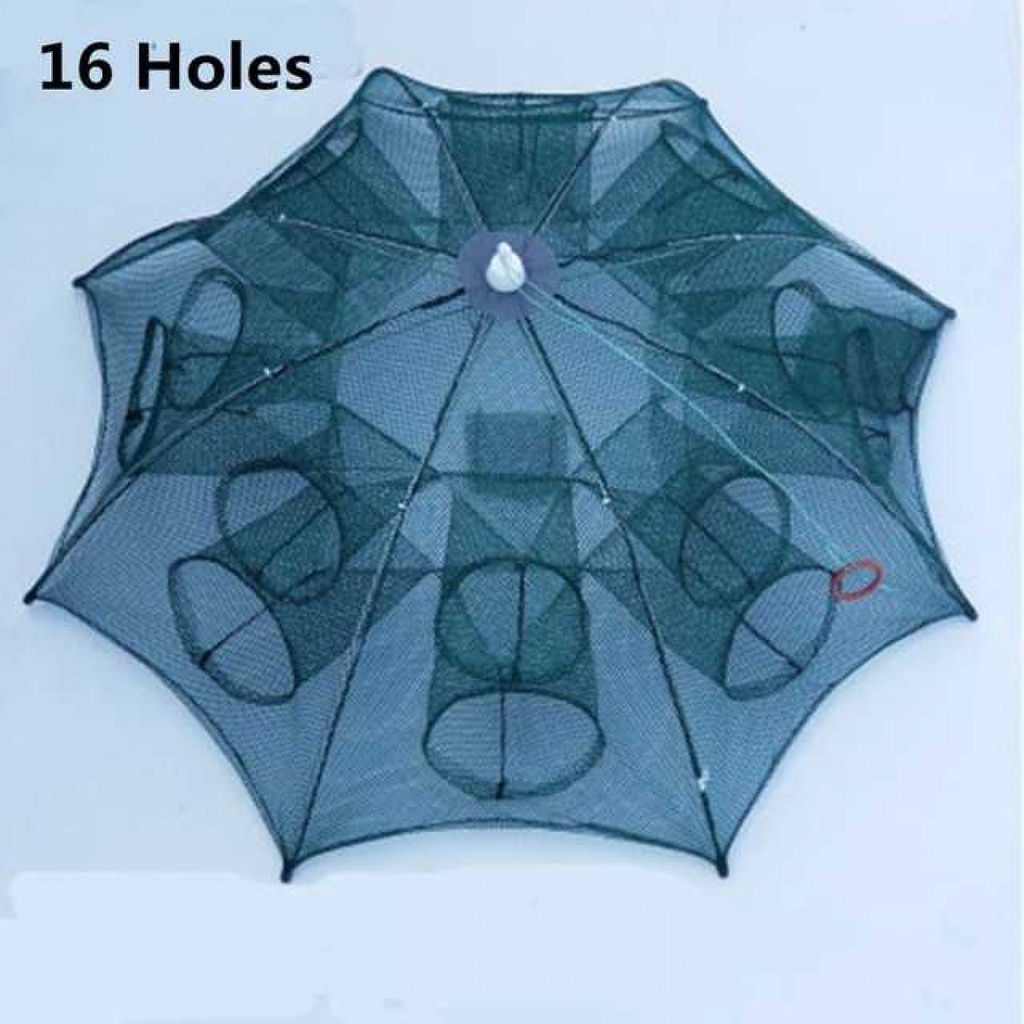 Jaring Pancing Automatic Fold Umbrella Fishing Net 16 Holes
