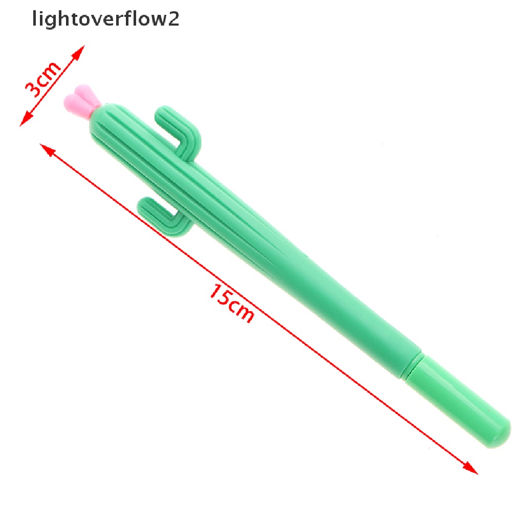 (lightoverflow2) 10pcs Pulpen 0.5mm Bentuk Kaktus Untuk Sekolah / Kantor