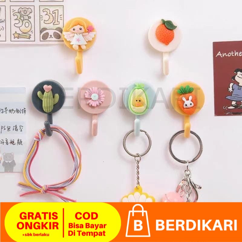 Gantungan Hook Bulat Motif 3D Serbaguna Multifungsi