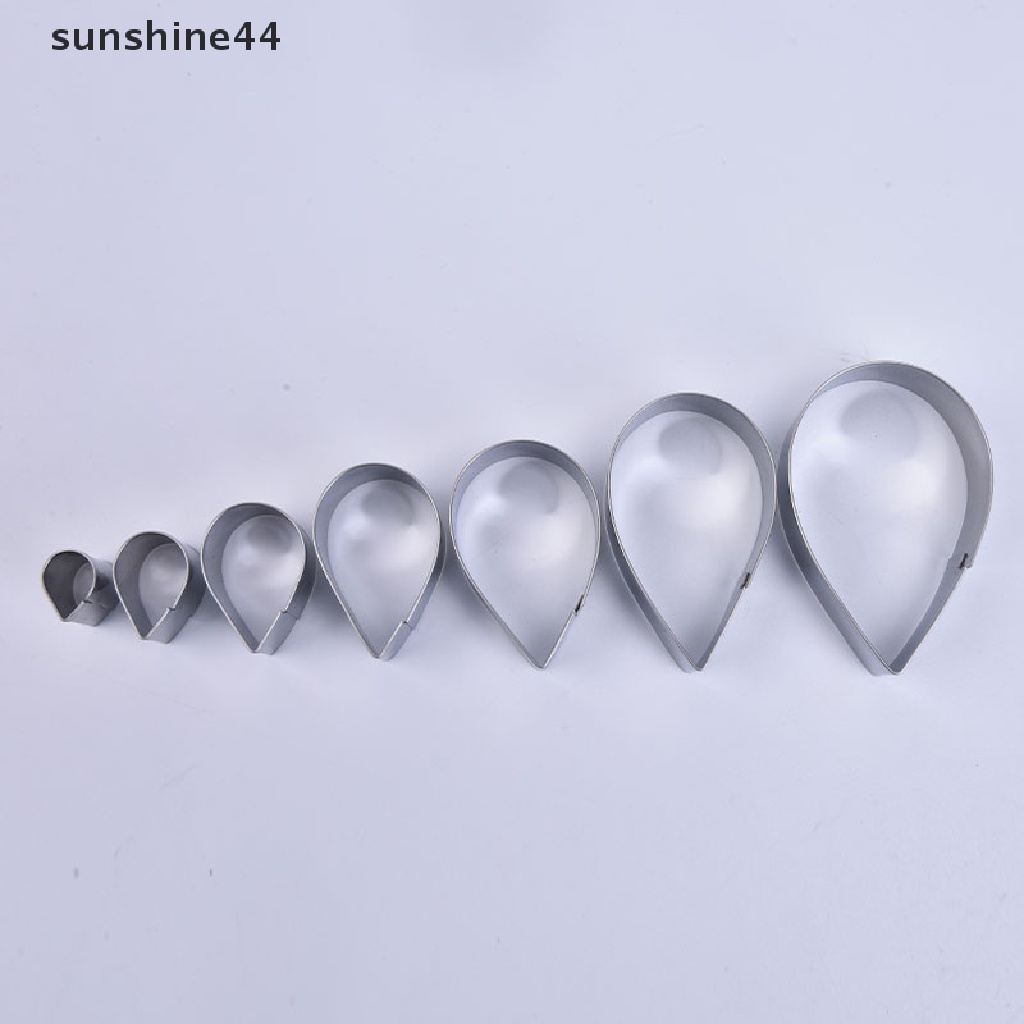 Sunshine 7PCS Cetakan Kue Mousse Bentuk Bunga / Hati Bahan Stainless Steel