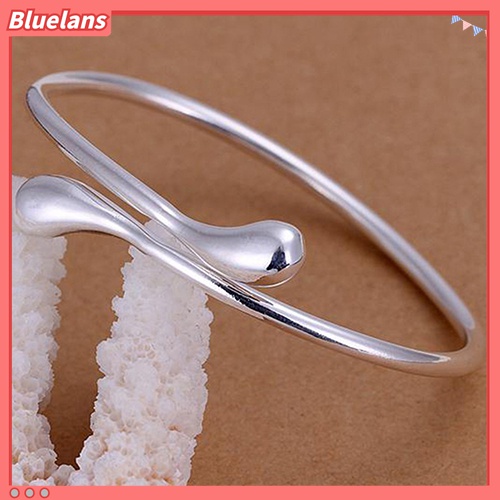 Set Perhiasan Kalung Gelang Cincin Kait Telinga Bentuk Oval Lapis Silver Untuk Wanita