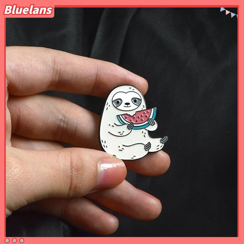 Bros Pin Enamel Bentuk Kartun Kungkang Makan Semangka Untuk Unisex