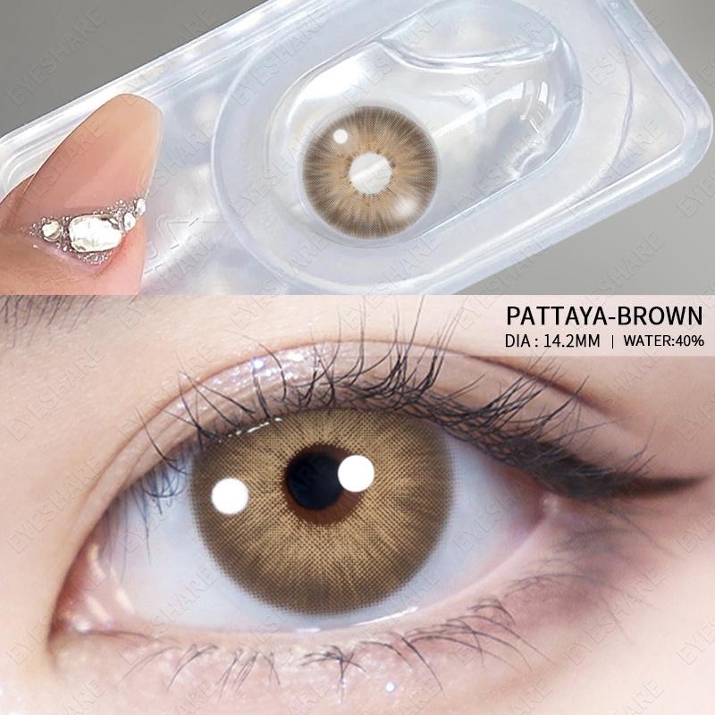 (COD)Menyinarimu PATTAYA Softlens Minus(-1~-6) Softlens Gray Lensa Mata Penuh Gaya Dan Cantik Softlens Brown Warna Lensa Kontak Soflen 2022 DIA 14.2MM New Dubai Import Premium Exoticon Softlen