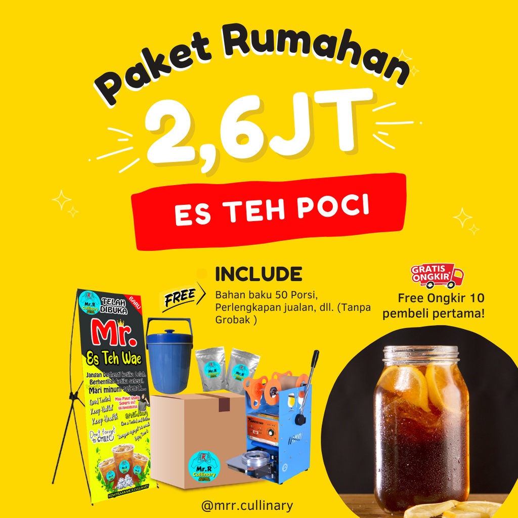 

PAKET USAHA RUMAHAN ES TEH POCI || PAKET USAHA KEMITRAAN MR.R CULLINARY