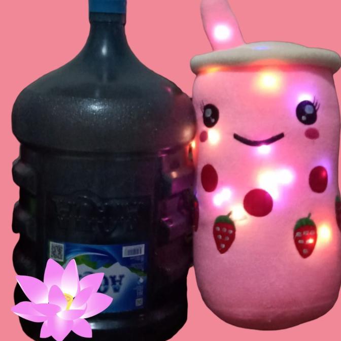 %%%%] Boneka Boba jumbo pink LED ukuran 50cm
