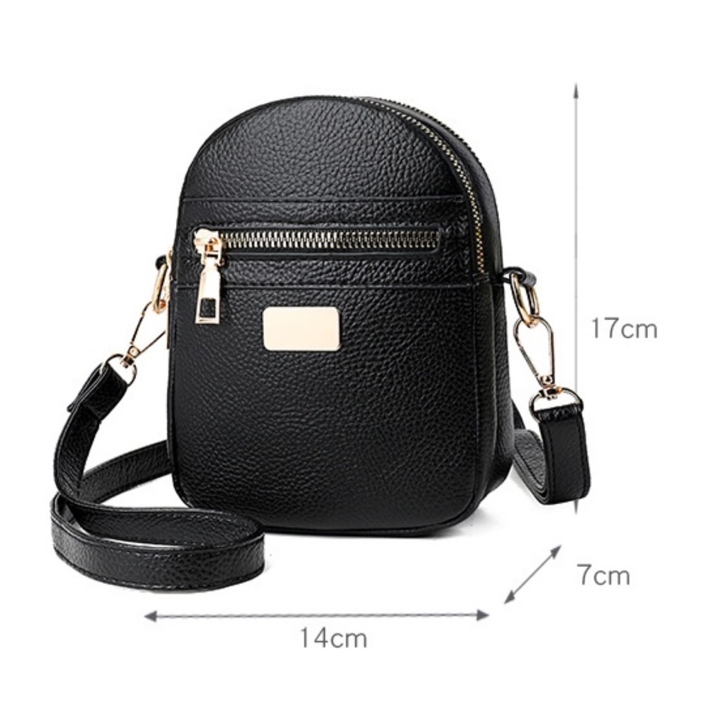 TAS SELEMPANG WANITA SLINGBAG KULIT HITAM CLARISSA TA675B5 IMPORT KOREA SHOULDER BAG BAHU REMAJA KEKINIAN PREMIUM FASHION CEWEK BRANDED BATAM MURAH SIMPLE CASUAL LUCU