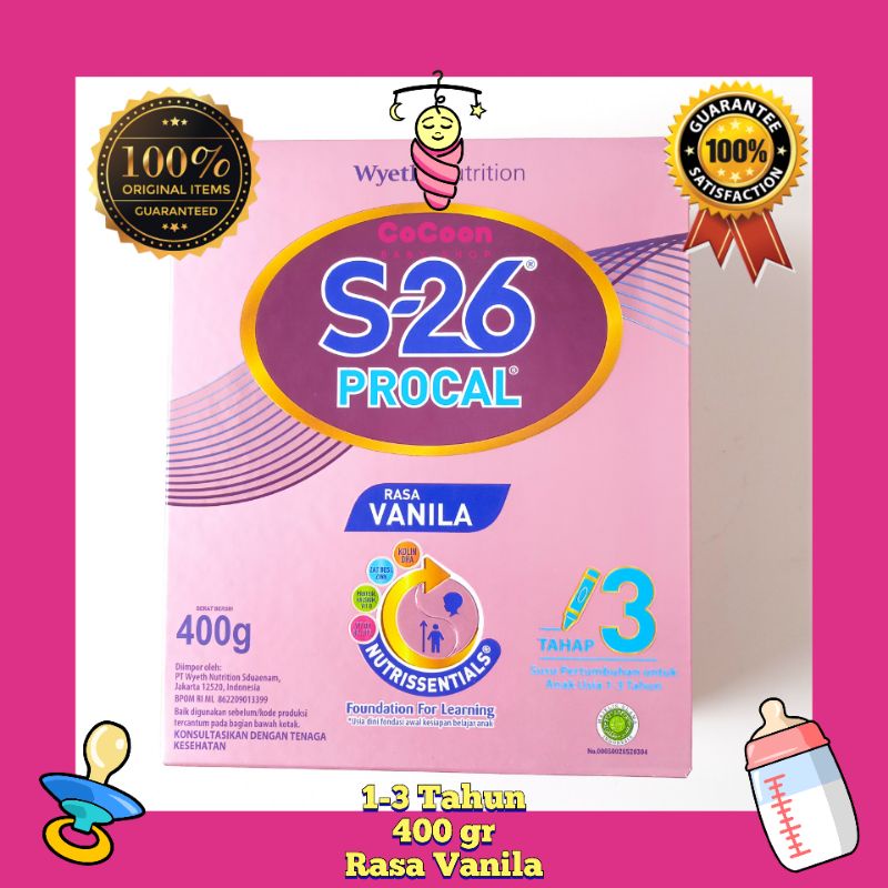 Susu Formula Bayi S26 Procal Pouch Vanila 1-3 Tahun 400 gr 400g