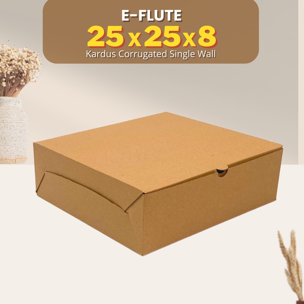 

E-FLUTE Kotak Kado Hampers Souvenir Kardus Kemasan Packing 25x25x8 cm