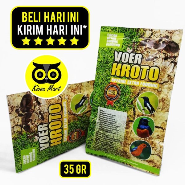 Voer Kroto Spesial Extra Fooding Voer Pur Halus Pakan Makanan Burung Kicau Tepung Kroto Kelabang Makanan Murai Kacer Anis Gacor Rajin Bunyi Stamina Power