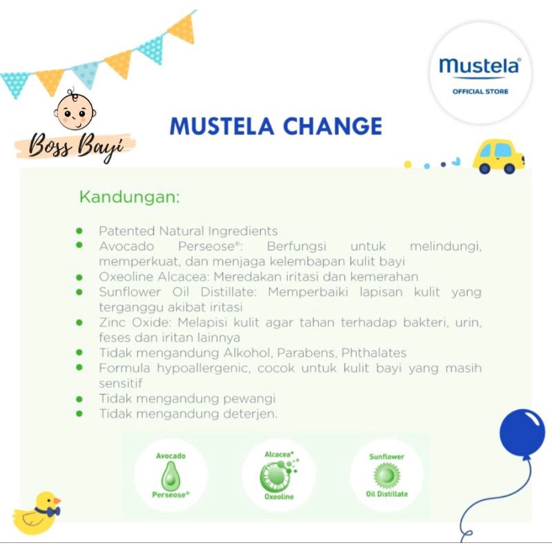 MUSTELA - Barrier Cream 50ml atau 100ml / Diaper Cream / Krim Ruam Popok Bayi