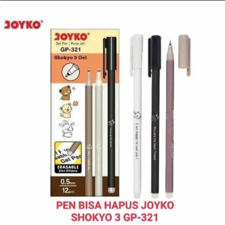 

(Per Kotak) Pulpen Joyko Shokyo 3 Gel GP-321 Erasable