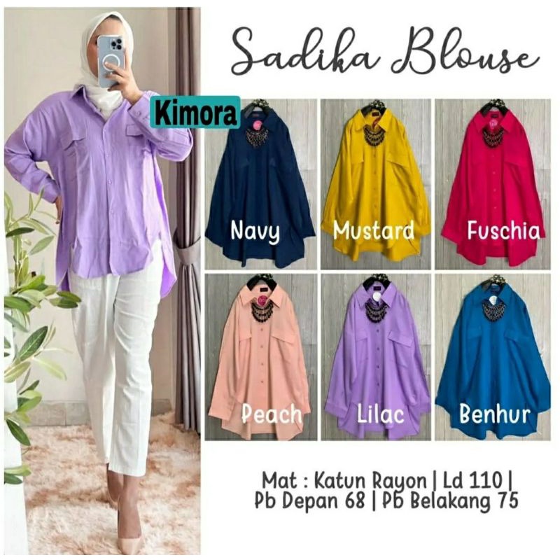 Sadika Blouse, BLOUSE/KEMEJA WANITA CANTIK MODIS FIT XXL LD 110 BAHAN KATUN RAYON PREMIUM TERMURAH OOTD