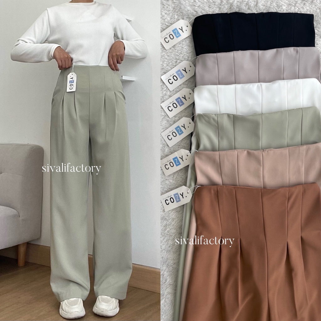 SIVALI Noel Pants - Celana Kulot Highwaist Wanita Kantor Formal / Casual