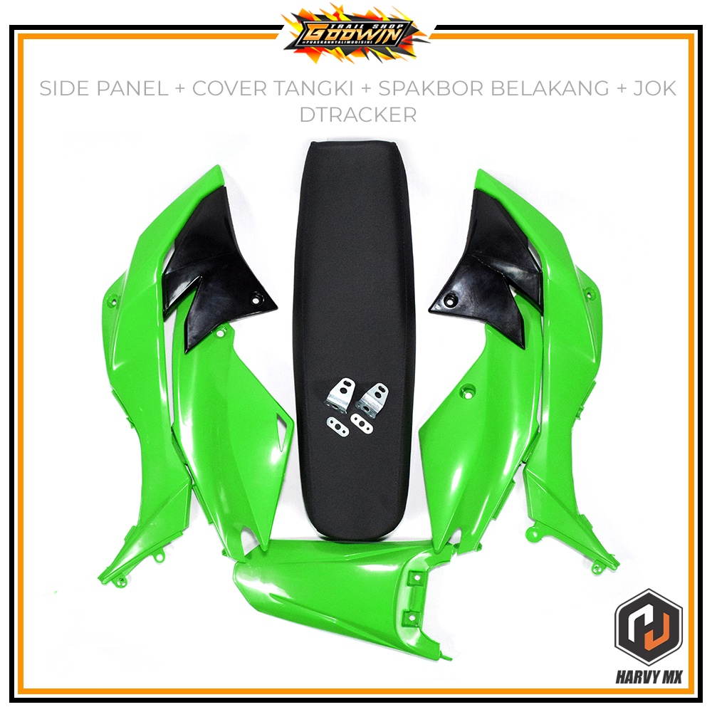Paket Cover Body Tangki Depan Belakang Slebor Belakang Jok Sadel Trail HRV KLX DTRACKER DT NEW
