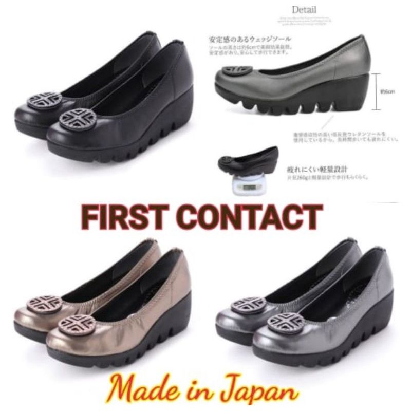 Sepatu First Contact Logo Wedges / Sepatu wanita First Contact