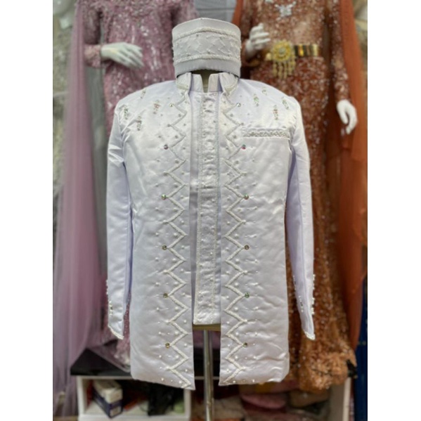 beskap pengantin pria/beskap putih/baju pengantin pria