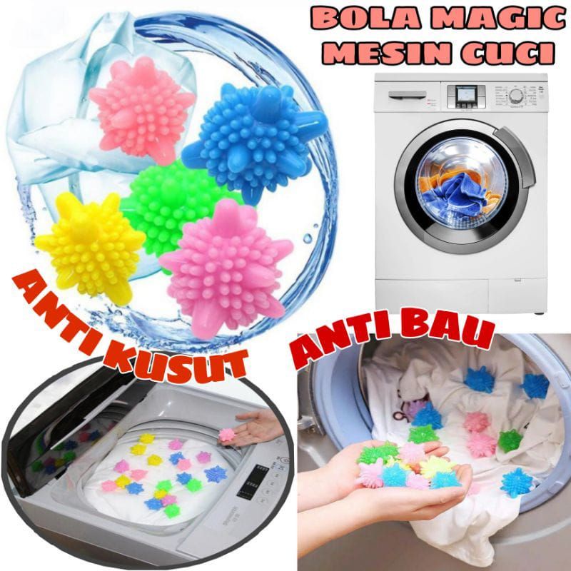 BOLA KARET SILICON MESIN CUCI MAGIC LAUNDRY BALL ANTI KUSUT