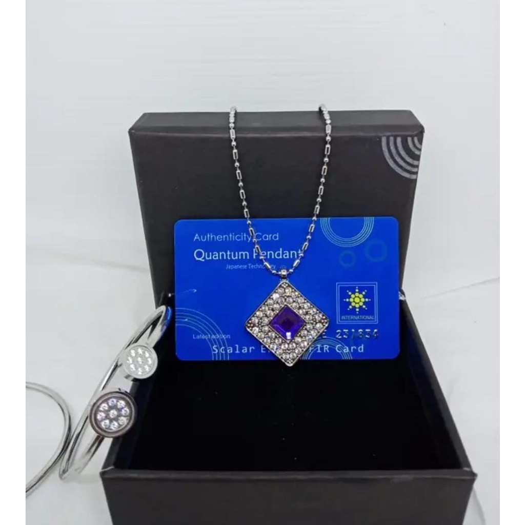 KALUNG KESEHATAN QUANTUM PENDANT 1 SET DENGAN GELANG ORIGINAL BOX + SERTIFIKAT