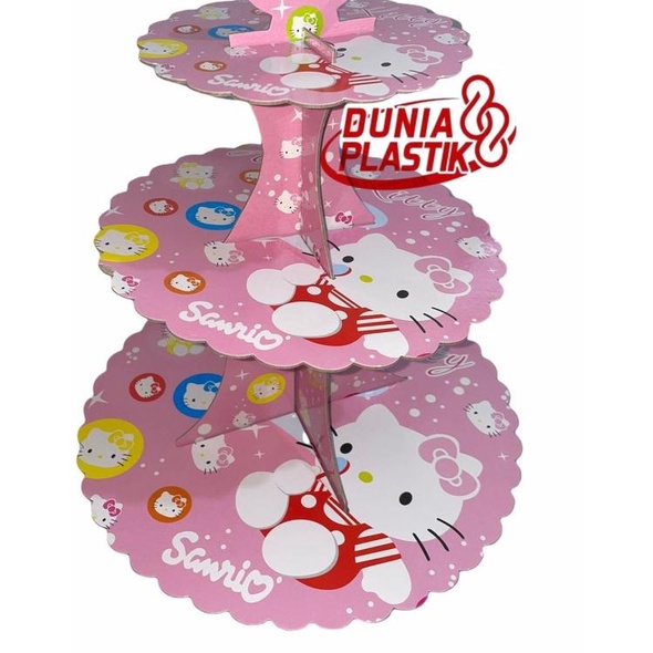 STANDING stand tempat kue cup CAKE cupcake 3 tier susun motif KARAKTER - STANDING FROZEN