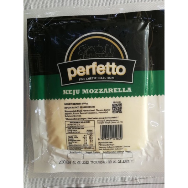 

perfetto mozarella cheese 250g