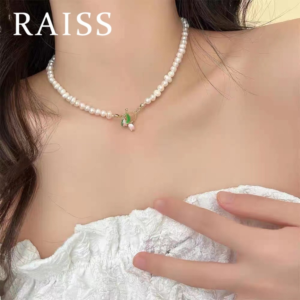 Gelang Tangan Rantai Aksen Bunga Tulipmutiara Imitasi Gaya Vintage Untuk Wanita