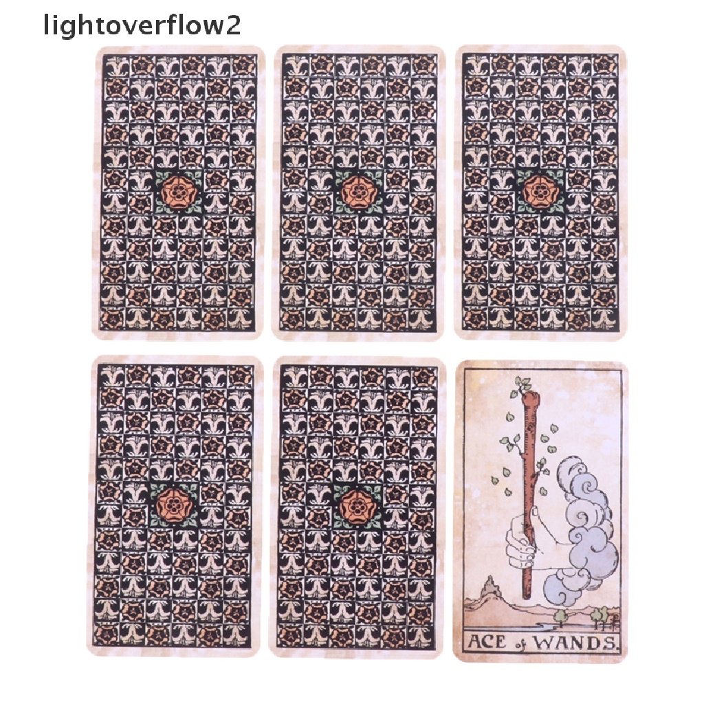 (lightoverflow2) Kartu Tarot Ramalan Ramalan Keluarga Gaya Vintage Untuk Pemula