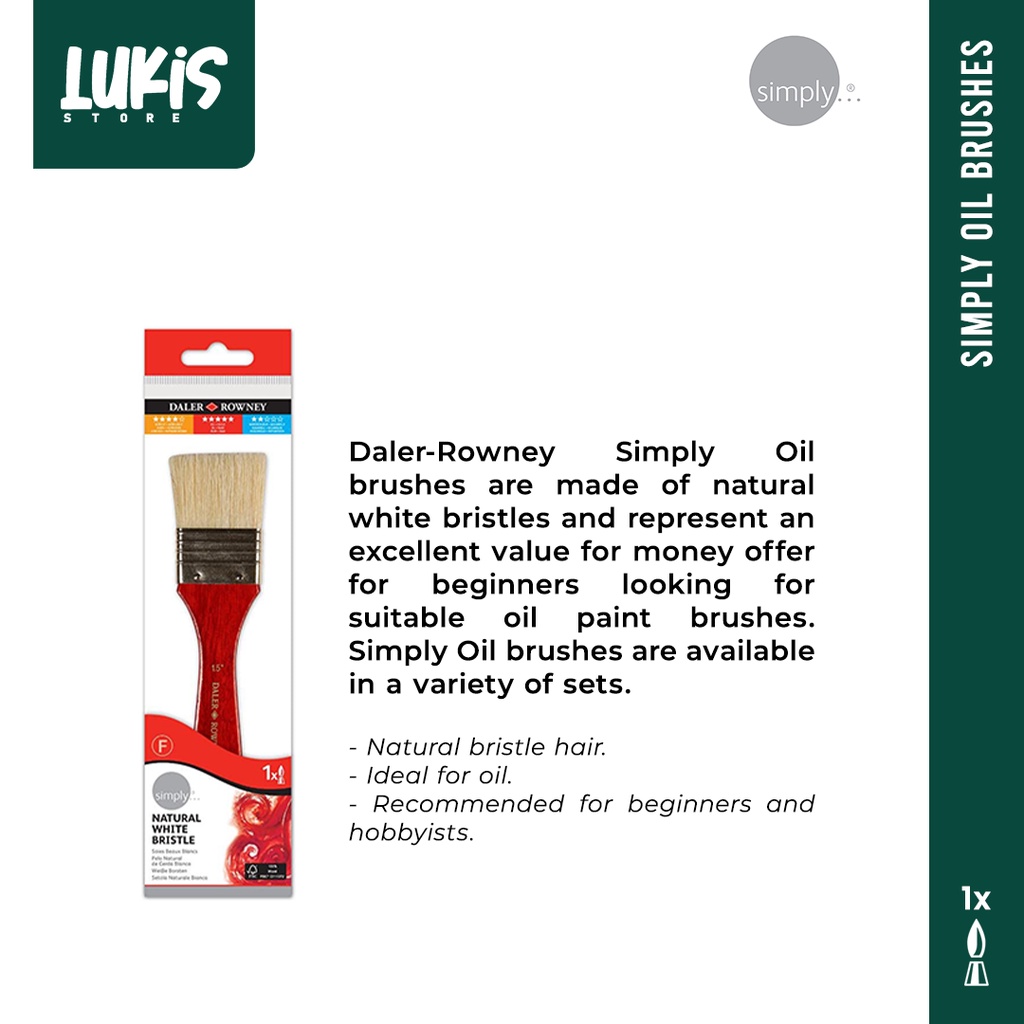 

Kuas Cat Minyak Untuk Pemula SIMPLY Bristle Skyflow Brush (1.5 inch)