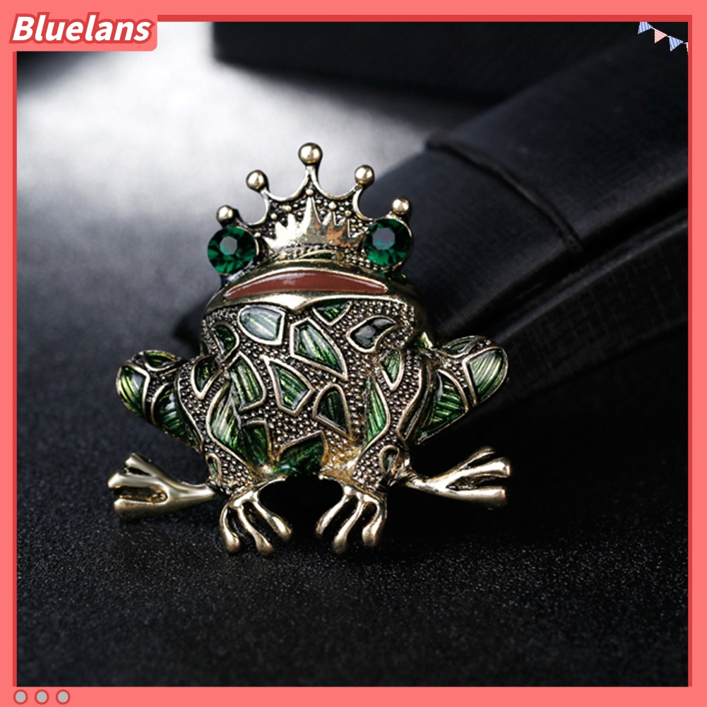 Bluelans Frog Style Brooch Pin Shiny Rhinestone Enamel Fashion Dress Hat Accessory Gift