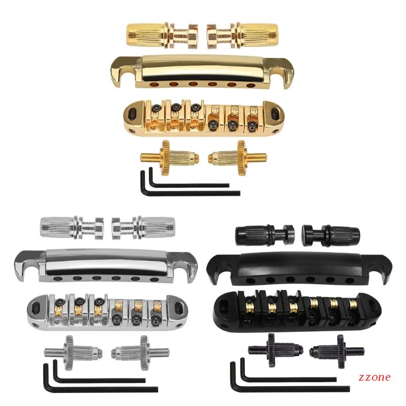 Saddle Roller Tune O Matic Bridge Tailpiece Dengan Stud Untuk Gitar