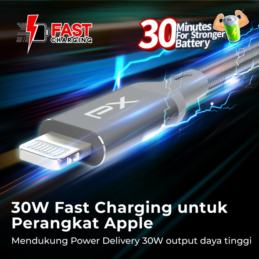 PX UCL-1.8G Kabel Data Fast Charging MFi Type C to Lightning