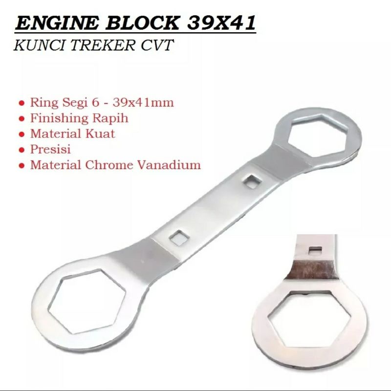 Kunci Blok Kunci Kopling CVT 39 ×41 Kunci Blok Mesin Motor Matic Coupling Nut Wrench 39×41