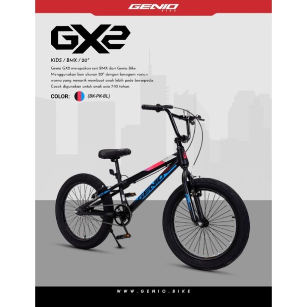 Sepeda BMX 20 inch GENIO GX 2 GX02 GX2 sepeda BMX anak laki laki sepeda bmx murah