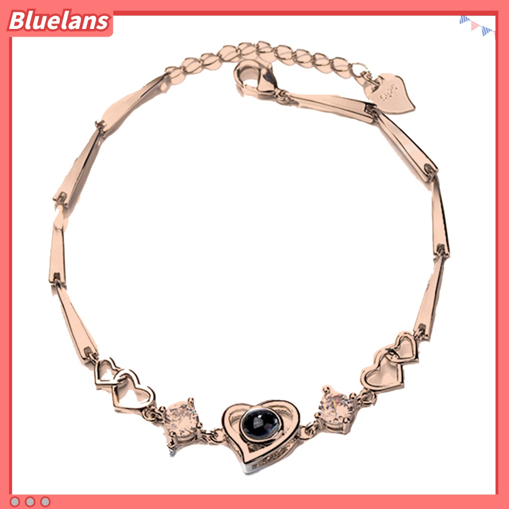 Gelang Rantai Proyeksi 100 Bahasa I Love You Bentuk Hati