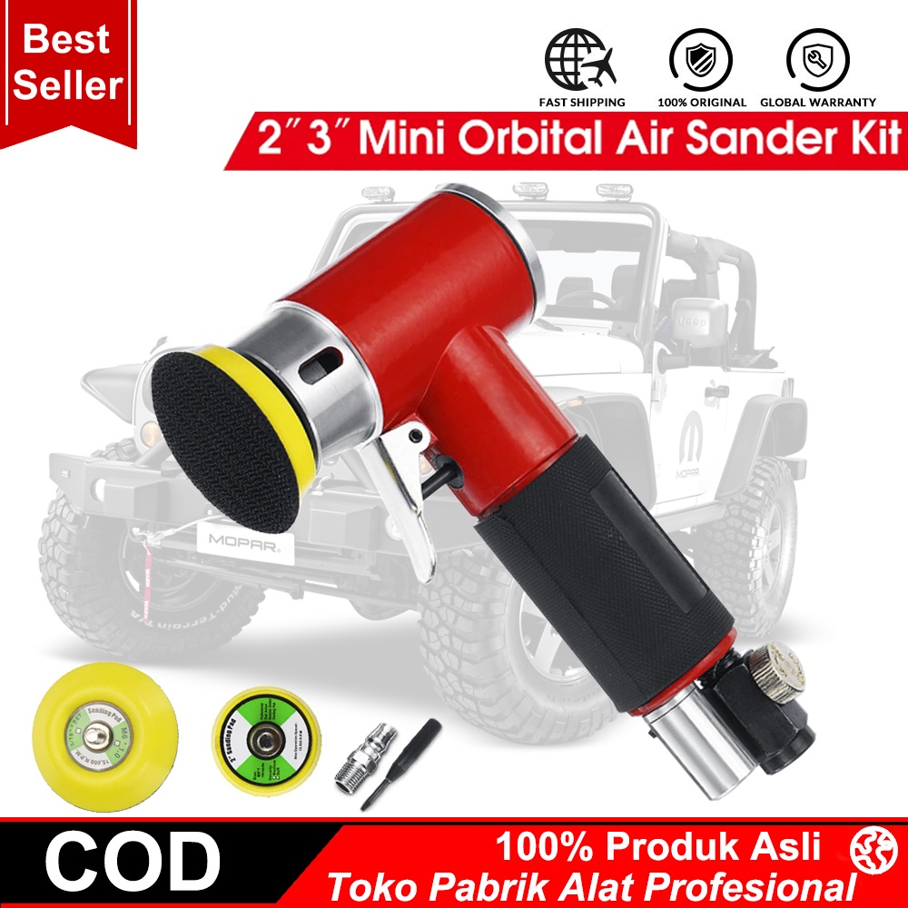 COOFARI Orbit Air Sander Mini Pneumatic 2 &quot;/ 3&quot; Mesin Gerinda set untuk Poles Mobil Alat Udara Polisher Bertenaga Udara Berkecepatan Tinggi