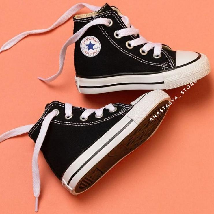 Harga Termurah Terbaru Sepatu sekolah anak SD converse alstar Hitam Garis Putih UKURAN 31-35