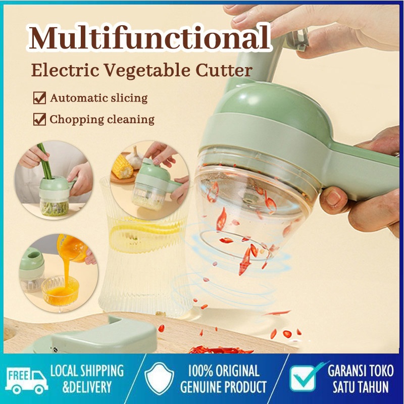 Food Chopper 4 in 1 usb /alat pemotong sayuran/alat pemotong bawang putih elextrik 4 in 1 model genggam atau blender cabe