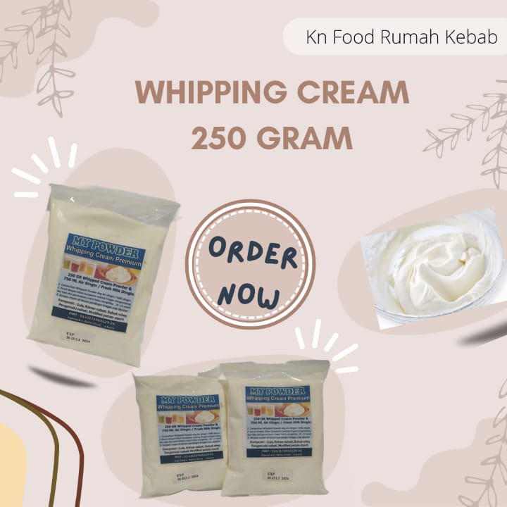 

Whipping Cream 250GR- Whipped Cream -250 gram Bubuk Instan Whipping Cream