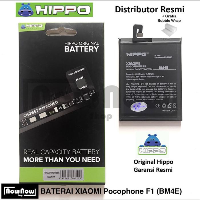 Baterai Hippo Xiaomi Pocophone F1 BM4E BM 4E Poco 4000 mAh Focophone